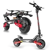 EOEOTWO Electric Scooter for Adults, 1200W Motor Offroad Electric Scooter, E Scooter 30 mph, 20/43 Miles, Dual Brake, Foldable (1200W - 48V 13Ah, Red)