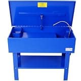 LMAOSS 40 Gallon Parts Washer, Cabinet Parts Cleaner with Removable Shelf, Heavy Duty Steel Solvent Tank for Automotive Parts Cleaning, Powder-Coated Blue Workshop Parts Washer