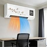 Portable Wall Air Conditioner 2 In 1 Heater Combo, Smart Ac Unit With Remote Control, Cooling & Heating Fan For Bathroom Office Bedroom Yellow
