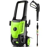 2000PSI Electric Pressure Washer, 2.0GPM High Power Washer with 4 Nozzles and Soap Bottle, Cleaner Machine for Cars/Patios/Fences, Green