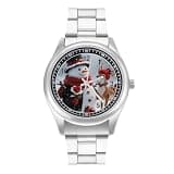 FodPand Analog Men Stainless Steel Band Watch Big Face Silver Wristwatch
