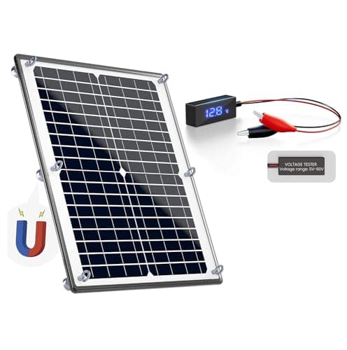 POWOXI 20W Magnetic Solar Panel & POWOXI Portable Battery Tester