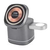 banapoy 3 in 1 Wireless Charger, 15W Magnetic Quick Charging Station, Charger Stand for Watch Earphone Phone 9V 2A 12V 2A for 17 16 15 14 13 12