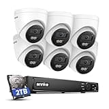 ANNKE 4K PoE Security Camera System, 12MP H.265+ 8CH NVR with 2TB HDD, 6Pcs 8MP IP Turret Outdoor Cams, AI Human & Vehicle Detection, Spotlight Color Night Vision for Outdoor Surveillance, IP67