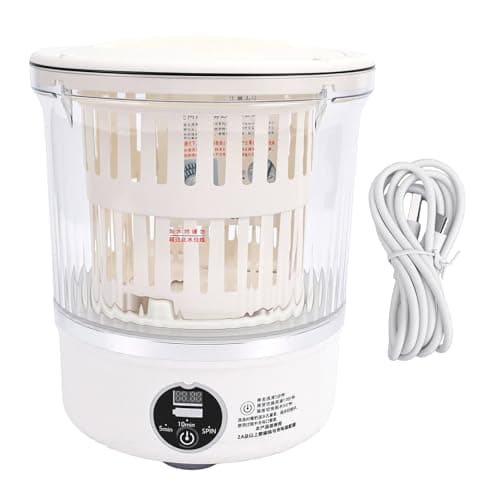 OVAQUIXI Washing Machine,3L Cordless Portable Mini Underwear Washer with Spin Basket Drain for Dorm RV Camping Travel