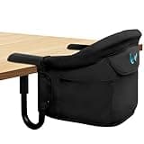 Hook on High Chair,Portable Foldable High Chair for Babies 6-36 Months, Includes Storage Bag (Black)