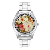 NTVOWPZO Three-Hand Analog Stainless Steel Watches for Men Easy Reader