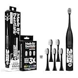 Made by Dentists Sonic X Electric Toothbrush – Rechargeable Kids Sonic Toothbrush, 8X Plaque Removal, 2 Speed Modes, 2-Minute Timer 6 Brush Heads Included, Tweens Ages 7+, Bad to The Bone Edition