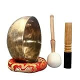 Tibetan Singing Bowls Full Moon Bowls Handmade Singing Bowl Buddhist Sound Healing Percussion Instruments Mindfulness Meditation(Diameter 20CM)