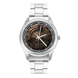 FodPand Mens Stainless Steel 3-Hand Analog Watch Easy Reader 40mm Dial