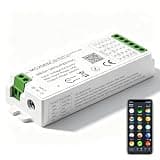 Aclorol WiFi 5-in-1 LED Controller PWM LED Controller Dimmable for DC 5V-24V Single Color CCT RGB RGBW RGBCCT LED Strip Lights Compatible with Tuya Smart Life 2.4GHz Remote Ready (Sold Separately)