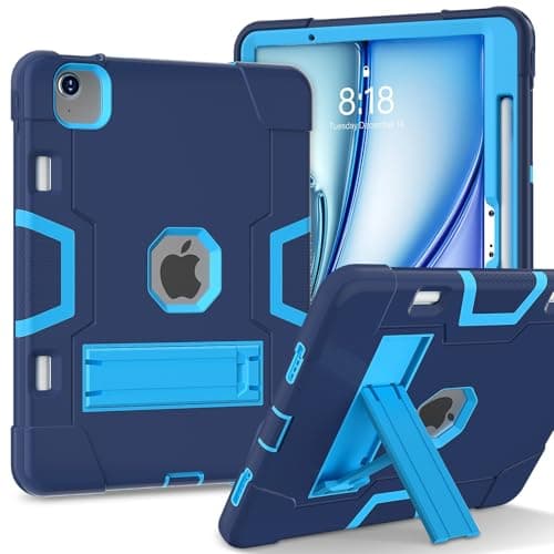 Compatible with iPad Air 11 inch M3/M2/A16 / 5th/4th Gen 10.9 inch Case, Two-Tone Color Bumpershell with Pencil Slot & Auto Sleep, Mist Purple + Light Gray