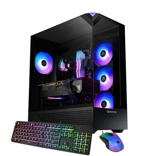 iBUYPOWER Element Gaming PC Desktop Computer AMD Ryzen 7 7800X3D CPU, AMD Radeon RX 9070XT 16GB GPU, 32GB DDR5 RGB 5200MHz RAM, 1TB NVMe SSD, Windows 11 Home, Gamer Keyboard and Mouse - EBA7R97XT01