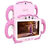 Kids Tablet 7 inch for Kids 3-7 32GB Toddler Tablets with Youtube Case WiFi Dual Camera, Android Learning Software Installed Parental Control Childrens Toddlers Tablet for Boys Girls Ages 3-12, Pink
