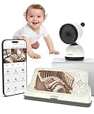 ALIOBC Baby Monitor with Camera and Audio WiFi & No-WiFi Modes AI Smart Baby Camera Cry Detection Night Vision 1080p FHD Camera and 5" Large Screen Two-Way Talk 1000ft Range Easy Setup for New Parents