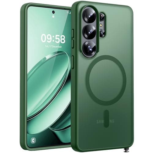TOCOL for Samsung Galaxy S26 Ultra Case, Built-in Magnetic Ring, Drop Protection, Slim Translucent Matte Phone Case for Galaxy S26 Ultra 6.9 inch (Alpine Green)