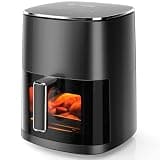 NEWBULIG Air Fryer 6.34 Quarts, Airfryer with Visual Window, 400℉ Fast Heating Air Fryers Oven with Timer, Auto-Off, Non Toxic & Non Stick, Multiple 12 Modes for Roast, Bake, Dehydrate, Fry, Reheat