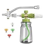 Tepvoke Foam Cannon for Pressure Washer, Wide Mouth Car Foam Blaster with 1/4" Quick Connector & 1.15mm Nozzle, Adjustable Soap Cannon for Car Wash & Patio Cleaning (Foam Cannon with Dual Connector)