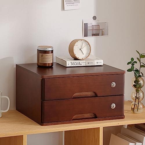 ZGLINMZ Wooden File Cabinet with Lock - Secure 2-Drawer Office Storage for Document Organization