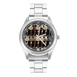 FodPand Mens Stainless Steel 3-Hand Analog Watch Easy Reader 40mm Dial