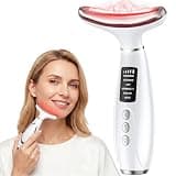 GIHWRRI Red Light Therapy for Face and Neck, 7-Color Face Massager Tool for Anti-Aging & Wrinkle Reduction, Rechargeable LED Phototherapy Device with Heat & Vibration, At-Home Skincare Gift for Women