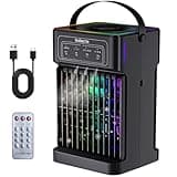 Portable Air Conditioners, 2026 Upgraded 4-IN-1 Quiet Portable AC Unit with Remote, 1100ML Tank Evaporative Air Cooler, 7 Color Light Personal Mini Air Conditioner for Bedroom,Office, Camping, Car,RV