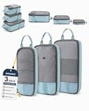 6-Piece Expandable Space-Saving Packing Cubes, Lightweight Compression Travel Organizer Bags, Mesh Luggage Organizers For Suitcase Carry On Backpack, Clothing Storage Set Shoe