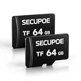 SECUPOE 2X 64GB TF Memory Card FAT32 Format Class 10 High Speed Reading/Writing 24/7 Recording for Security Camera Dash Cam and More