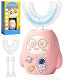 KEGOZ Kids Electric U Shaped Toothbrush for Ages 2-12, Pink