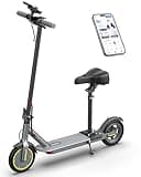 Joyhis Electric Scooter with Seat for Adults, 350W Foldable Commuter Escooter with 19MPH Top Speed, 15 Miles Range, 8.5" Solid Tires, Smart App Control, Phone Holder, Dual Brakes