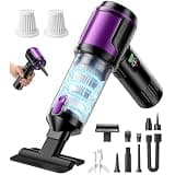 EOUMJE Handheld Car Vacuum Portable Cordless, Hand held Vacuum Cleaner & 22K Pa High-Power Suction Air Duster for Car Cleaning, Home, Office, Pet Hair -Black