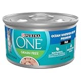 Purina ONE Natural, High Protein, Grain Free Wet Cat Food Pate, Ocean Whitefish Recipe - (Pack of 24) 3 oz. Pull-Top Cans