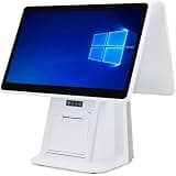 ZenHailure Self‑Ordering Electronic Cash Register Pos Terminal,15.6” Dual Touch Screen Design,Intel I5 CPU,Large Storage Option,Multi‑Language Checkout Machine for Beverage Shops