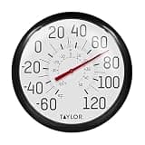 Taylor Big and Bold Wall Thermometer, Indoor Outdoor Thermometer, Wireless Thermometer with Easy to Read Numbers for Patio, Pool, and Indoor Areas, 13.25-inch, Black