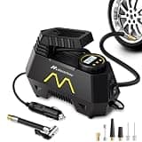 Tire Inflator Portable Air Compressor, Air Pump for Car Tires, 12V DC-Powered Auto Pump with Digital Pressure Gauge, Emergency LED Light - Car Accessories for Car, Motorcycles, Bicycle, Ball, Balloons