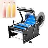 PRECISTECH Manual Round Bottle Labeler, Stainless Steel Labeling Machine for Product Packaging, Adjustable Roller Design, 15–120 Mm Bottle Range, Fits Tall Bottles up to 340 Mm