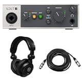 Universal Audio Volt 1 Portable 1x2 USB Type-C/MIDI Interface, Bundle with TAPH100 Monitor Headphones and 25' Microphone Cable