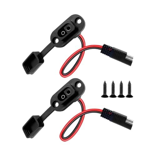 HAMOJUF 2 Pack SAE Car Quick Connector Harness, 12AWG 11.81 Inch Vehicle Male Plug to Female Socket Cable, Automotive SAE Extension Cord, Universal for SUV Automobile Truck