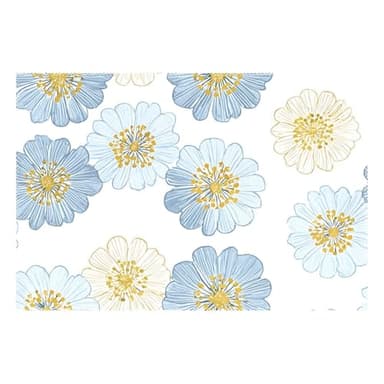 OTVEE Placemats Patterns Daisies Light Blue Table Mats Washable Non-Slip Heat Resistant Double Side Printing Tray Mat for Dining Table Home Decoration 12"X18", Set of 1