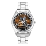 NTVOWPZO Three-Hand Analog Stainless Steel Watches for Men Easy Reader