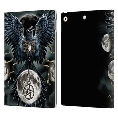 Head Case Designs Officially Licensed Sarah Richter Gothic Black Raven Animals Leather Wallet Case Compatible with Apple iPad 10.2 2019/2020/2021