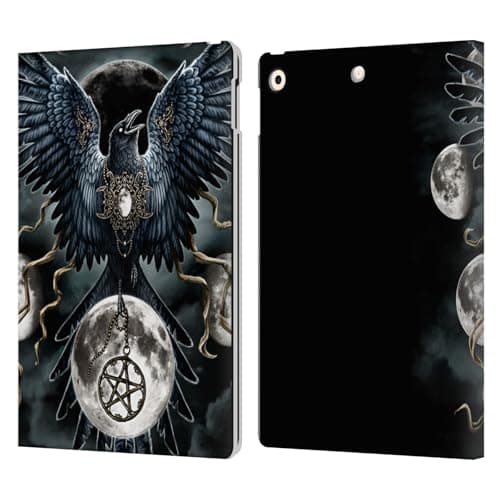 Head Case Designs Officially Licensed Sarah Richter Gothic Black Raven Animals Leather Wallet Case Compatible with Apple iPad 10.2 2019/2020/2021