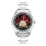 NTVOWPZO Three-Hand Analog Stainless Steel Watches for Men Easy Reader