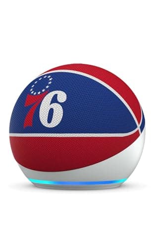 Amazon Echo Dot (newest model) | Officially Licensed NBA Limited-Edition | Philadelphia 76ers