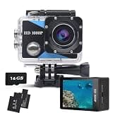 Nvgfelis Action Camera Wide Angle 1080P Sports Camera 16GB Memory Card Action Cam 131ft Underwater Waterproof with 2 X Batteries with Accessories Kit Suitable for Helmet, Bicycle, etc.