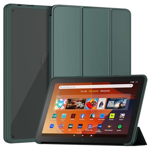 Sanyetral Shockproof Trifold Stand Tablet Case with Auto Wake/Sleep Function, Incompatible with Nokia Remarkable TCL -Dark Green