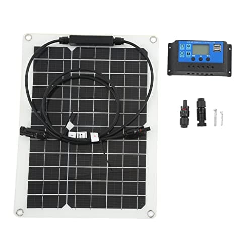30W 18V Monocrystalline Solar Panel Kit, High Conversion Solar Charger, Smart Control Solar Battery Bank for Car Houseboat Daily Application