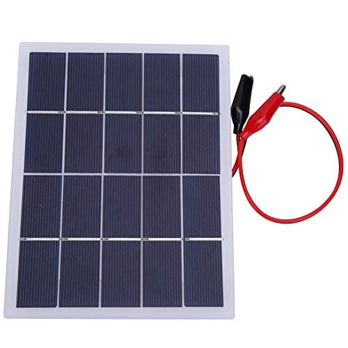 CHEOTIME Polycrystalline Silicon Solar Panel, 3W 5V 0-600MA Mini Polycrystalline Solar Cell Panel Module DIY for Solar Battery Charger 170x130mm with Wire Clip
