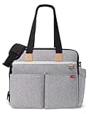 Skip Hop Diaper Bag: Iconic Duo Weekender, Extra Large Capacity with Changing Pad & Stroller Attachment, Grey Melange