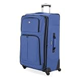 SWISSGEAR Sion Large Checked Spinner Luggage, Softside Expandable, Lightweight Suitcase, Regatta, 30-Inch